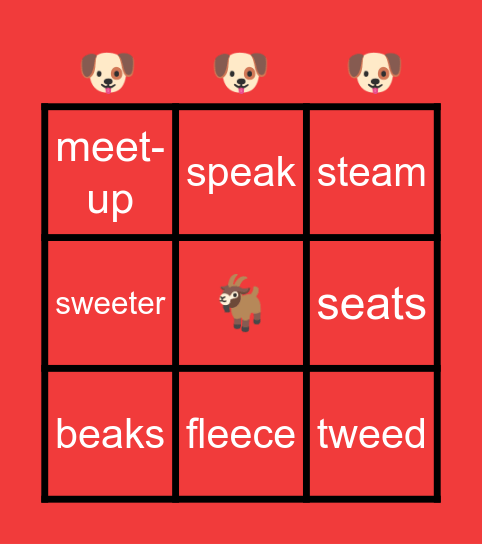 ee & ea Bingo Card