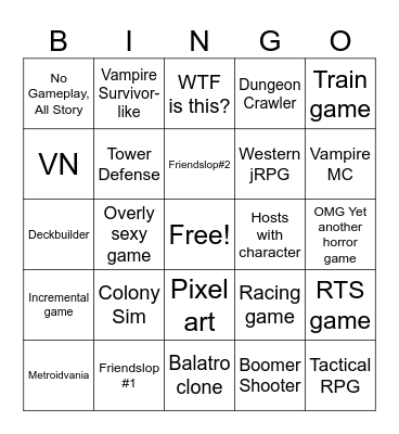 Indie Bingo Card