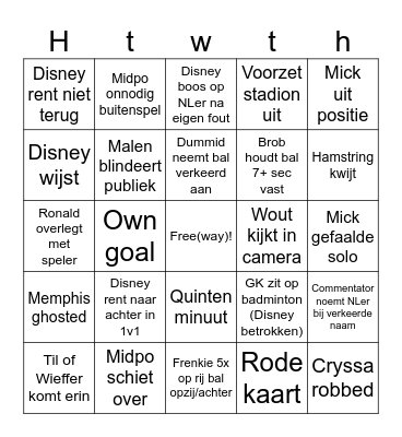 WK 2026 Jort& Arjan Bingo Card