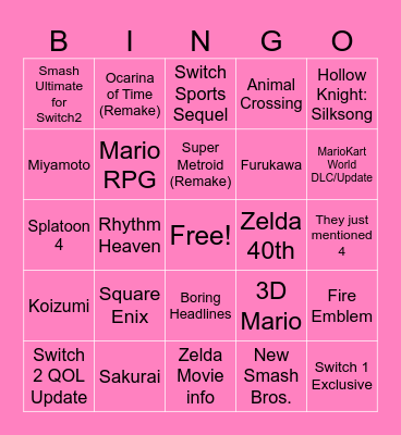 69 Bingo Card