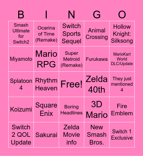 69 Bingo Card