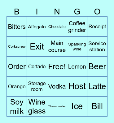 BAR & SERVICE Bingo Card