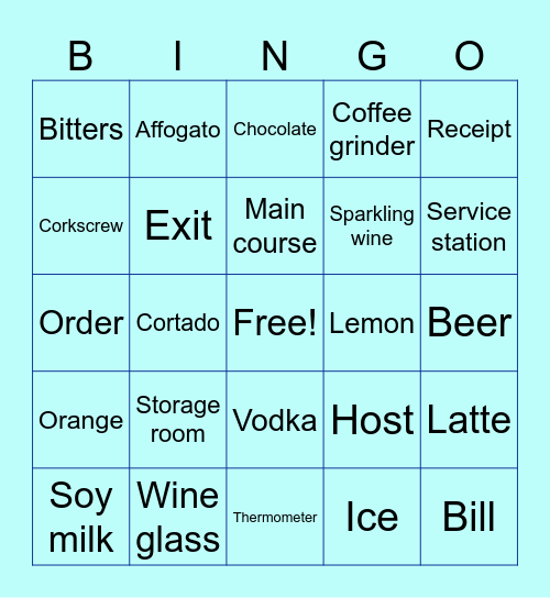 BAR & SERVICE Bingo Card