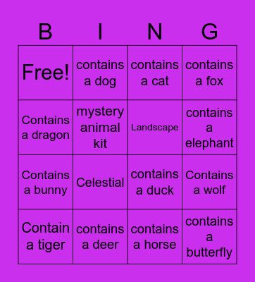 Diamond art bingo Card