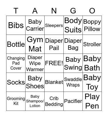 Baby Turpin Bingo Card