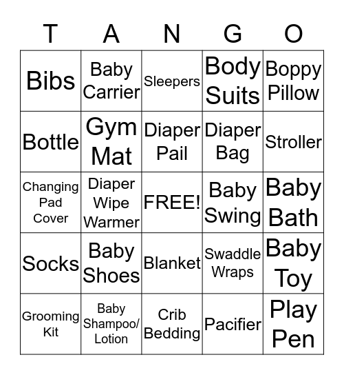 Baby Turpin Bingo Card