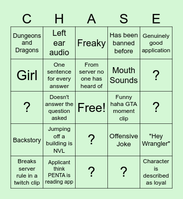 App Review Bingo Card