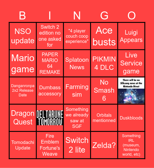 6/9 Direct Bingo Card