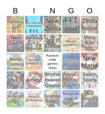 Nintendo direct 6/9 Bingo Card