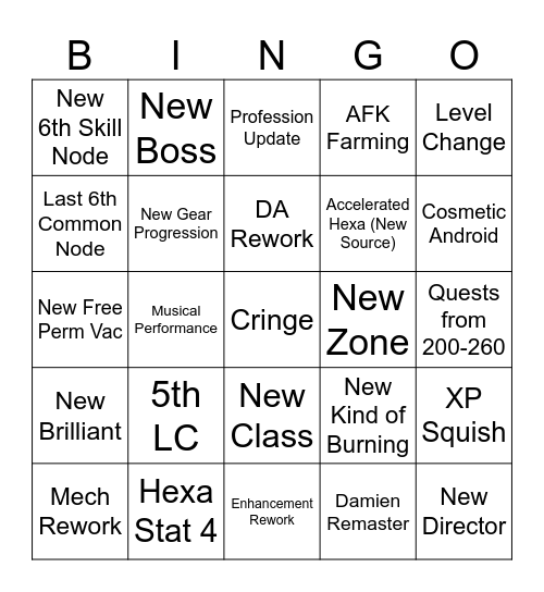 KMS Showcase (Overdrive) Bingo Card