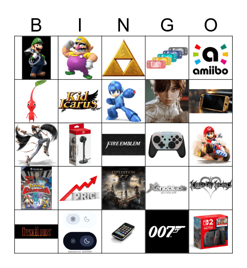 Nintendo Direct June 2026 Bingo Card