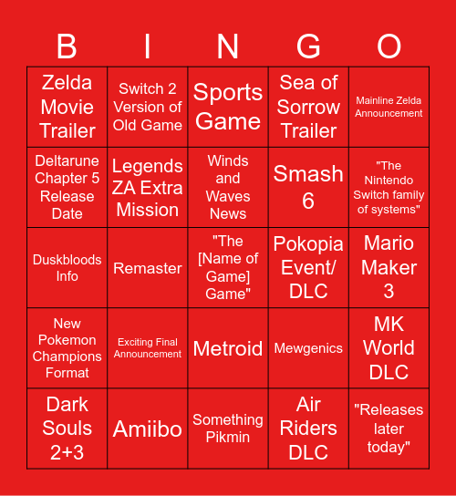 Direct Bingo Card