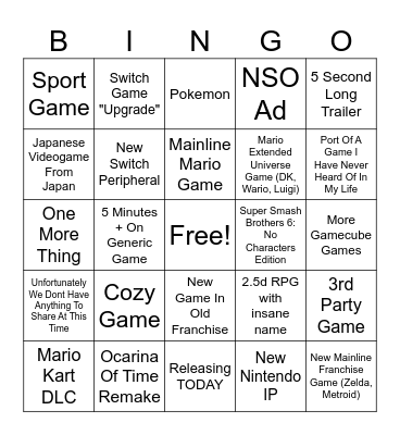 Direct June 26 Bingo Card