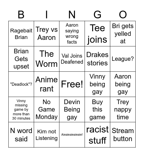 Discord Bingo Card