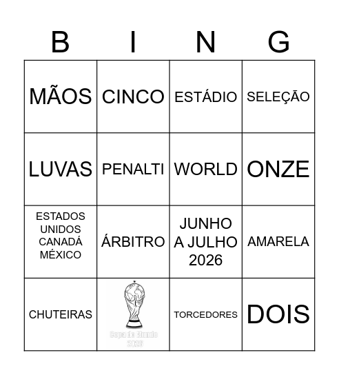 COPA DO MUNDO Bingo Card