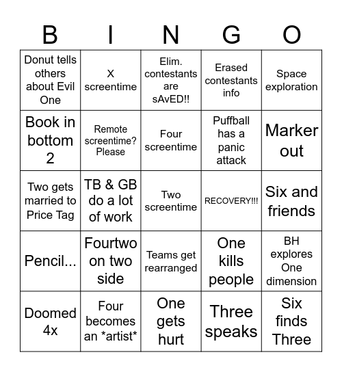 TPOT 23 Bingo Card