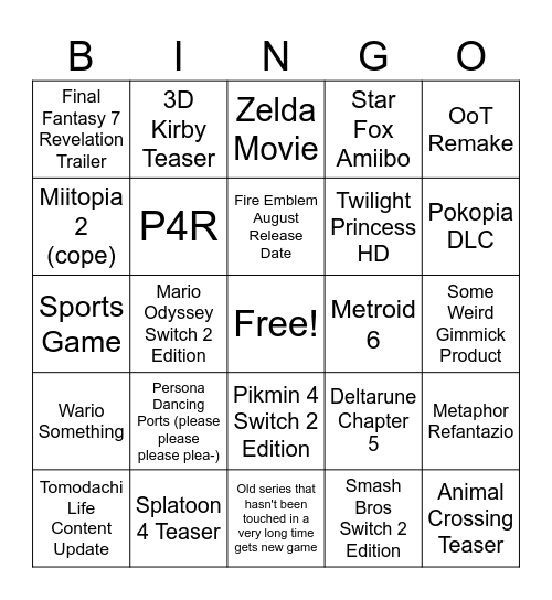 June 2026 Direct Bingo Card