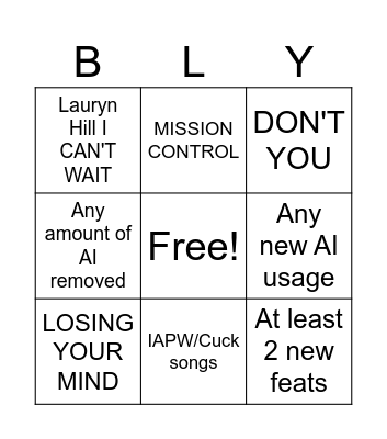Bully Deluxe Bingo Card