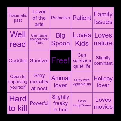 Are you Mina's Type? Bingo Card
