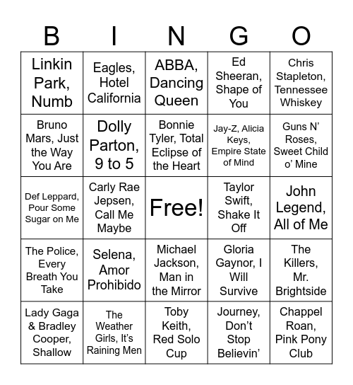 Round 1 Bingo Card