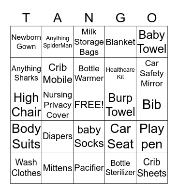 Baby Turpin Bingo Card