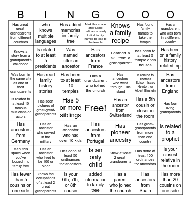 Find someone who... Bingo Card
