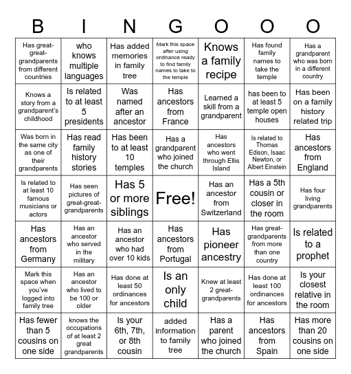 Find someone who... Bingo Card