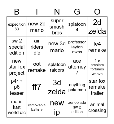 jun 9 direct Bingo Card