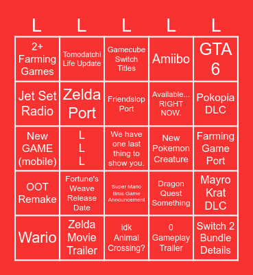 Direct Bingo Card