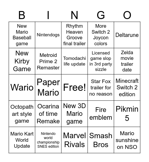 Gram Direct™ Bingo Card