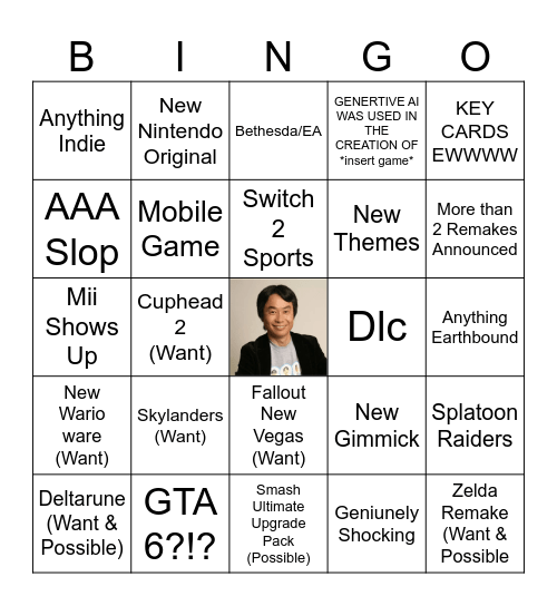 Switch Direct Bingo Card