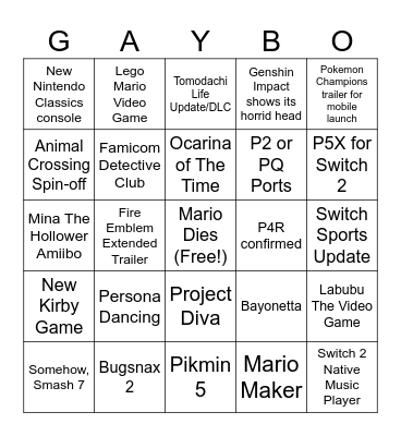 69 Bingo Card
