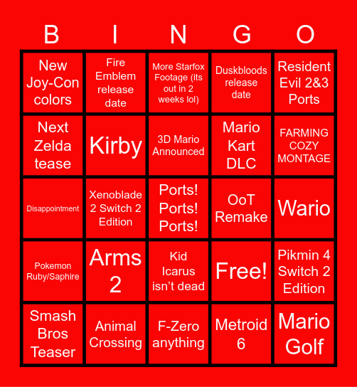 June 2026 Direct Bingo Card
