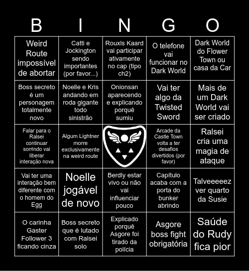 Deltarune Chapter 5 Bingo Card