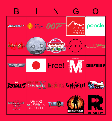 Nintendo Direct Bingo Card