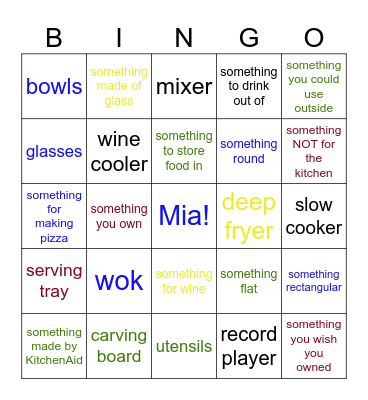 Mia's Bridal Shower Bingo! Bingo Card