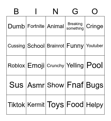 Meme Bingo Card
