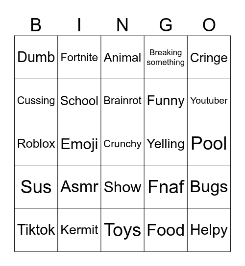 Meme Bingo Card