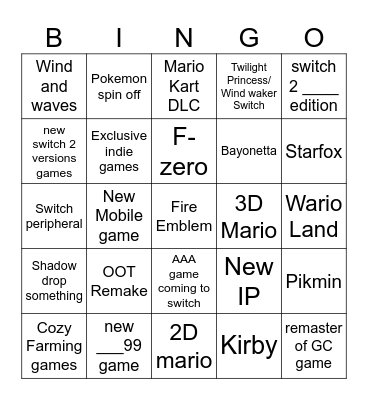 june Direct Bingo Card