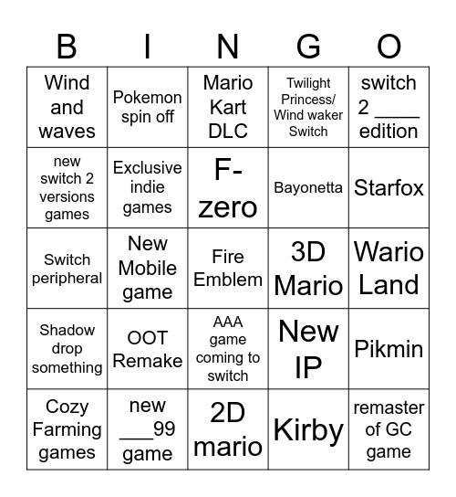 june Direct Bingo Card