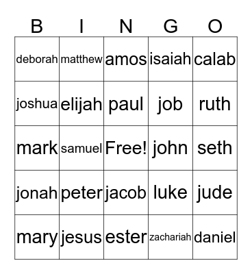 Bible   Bingo Card