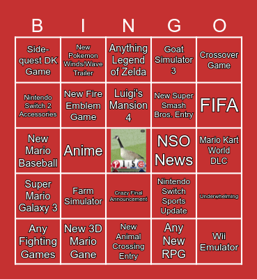 Nintendo Direct - 6.9.26 Bingo Card