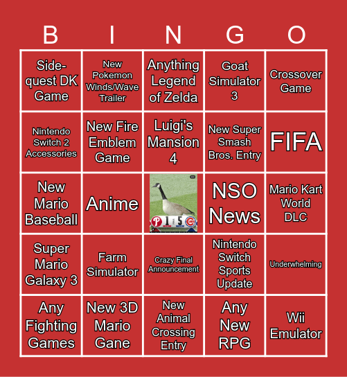 Nintendo Direct - 6.9.26 Bingo Card