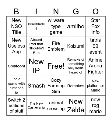 Direct 6/9/26 Bingo Card