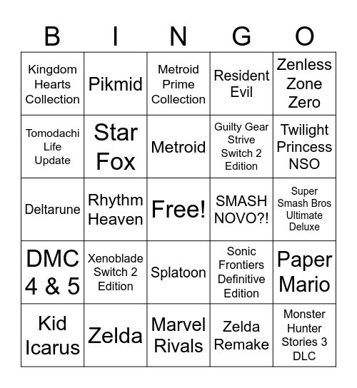 Direct 9/6 Bingo Card