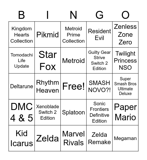 Direct 9/6 Bingo Card