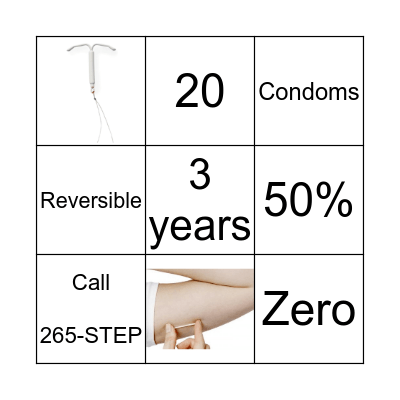 BIRTH CONTROL BINGO Card