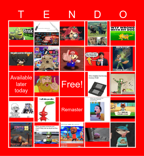 Ninten Dire Bingo Card