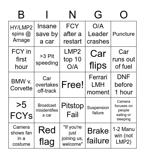 URGC2 24H LM BINGO Card