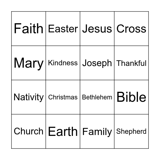 CE Memory Bingo Card